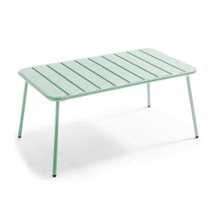 Mesa de jardín de acero verde salvia 90 x 50 cm