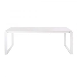 Mesa de jardín extensible de aluminio blanco para 8/10 pers…