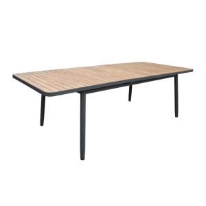 Mesa de jardín extensible de madera, estructura de aluminio…