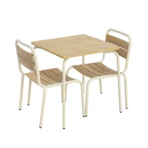 Mesa de jardín infantill de acero y decoración de madera co…