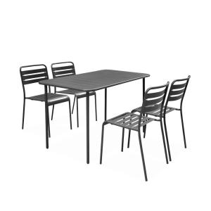 Mesa de jardín metal 4 sillas, antracita
