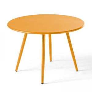 Mesa de jardín redonda de metal amarillo 50 cm