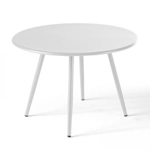 Mesa de jardín redonda de metal blanco 50 cm