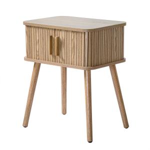 Mesa de noche 2 puertas corredizas a59 cm - efecto madera c…