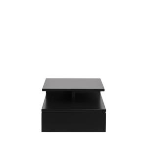 Mesa de noche de pared con 1 cajón de madera - negro