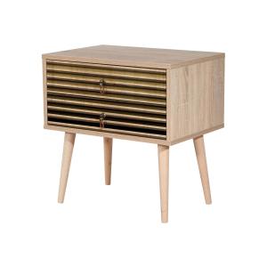 Mesa de noche efecto madera roble 60x40 h61 cm