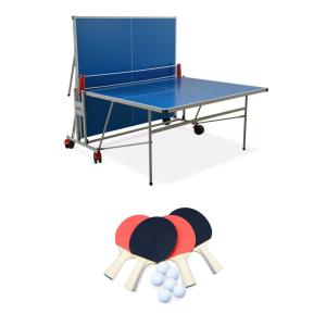 Mesa de ping pong plegable para exterior con 4 raquetas y 6…
