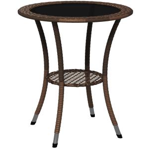 Mesa de ratán 64x64x71 cm marrón