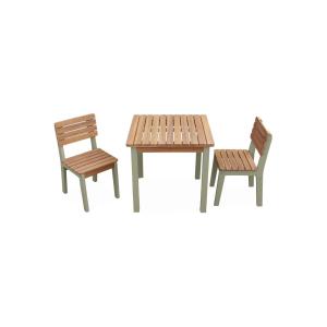 Mesa infantil de madera de acacia fsc, verde agua