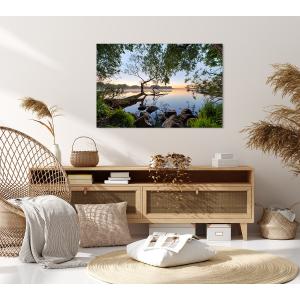 Mesa junto al lago impresión sobre lienzo 90x60cm