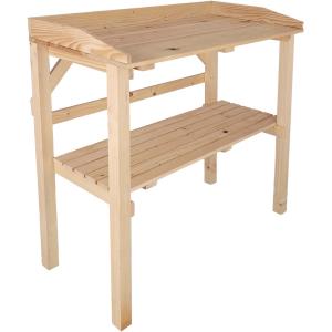 Mesa para macetas de madera natural