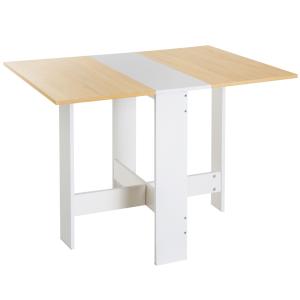 Mesa plegable cocina 103x76x73,5cm roble y blanco