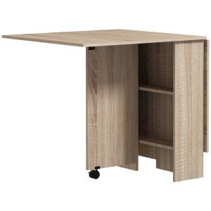 Mesa plegable cocina 75x140x74 cm madera natural