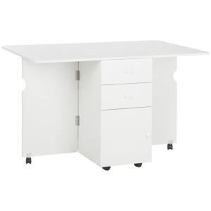 Mesa plegable cocina color blanco 120 x 80 x 75 cm