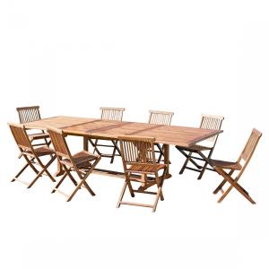 Mesa y sillas de jardín de madera de teca 10/12 personas