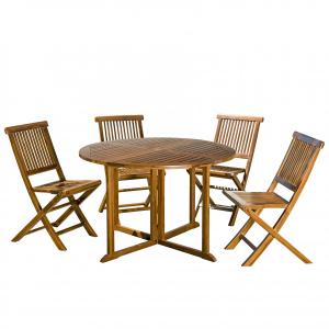 Mesa y sillas de jardín de madera de teca aceitada 4/5 pers…
