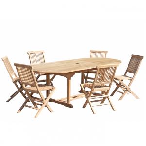 Mesa y sillas de jardín de madera teca 8/10 personas