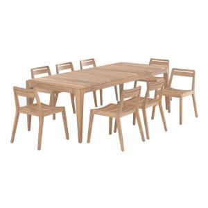 Mesa y sillas de jardín para 8 personas de madera de teca r…