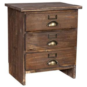 Mesita de 3 cajones de madera 40x31x46,5h cm