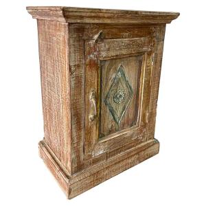 Mesita de madera acabado artesanal marron 45x27x64