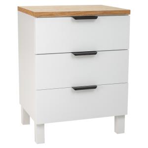 Mesita de madera de 3 cajones 45x35x60