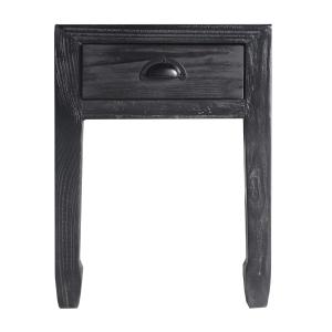 Mesita, de madera de pino, en color negro, de 39x39x51cm
