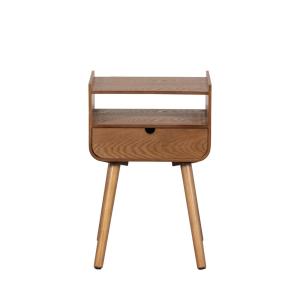 Mesita de noche 1 cajón 1 nicho de madera - madera oscura