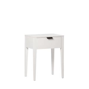 Mesita de noche 1 cajón efecto madera blanco 45x60 cm