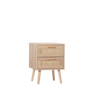 Mesita de noche 1 cajón efecto madera natural 40x56 cm