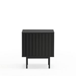 Mesita de noche 1 cajón y 1 cajón interno negra