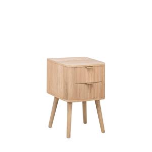 Mesita de noche 2 cajones efecto madera natural 40x62 cm