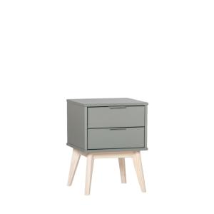 Mesita de noche 2 cajones efecto madera verde antracita 40x…