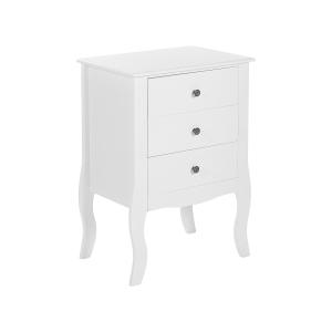 Mesita de noche 3 cajón blanco