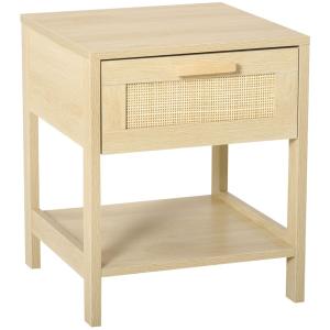 Mesita de noche 40x40x48 cm madera natural