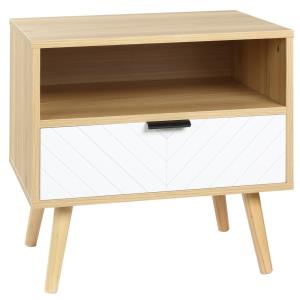 Mesita de noche 50x39.5x49.5 cm madera natural