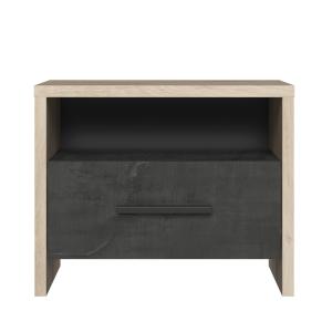 Mesita de noche con 1 cajón l49,6 cm - decoración en roble