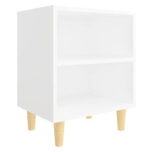 Mesita de noche con patas de madera maciza blanco 40x30x50…