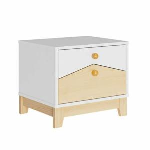 Mesita de noche de 2 cajones madera