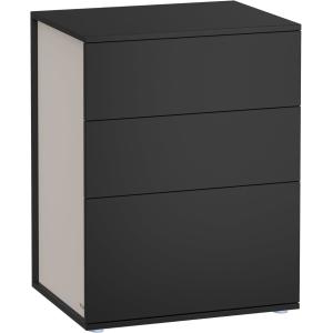 Mesita de noche de 35 x 45 x 58,3 cm de color negro y beige