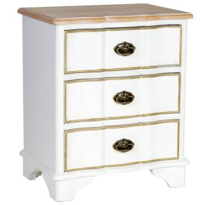 Mesita de noche de madera blanca 50x35x60h cm