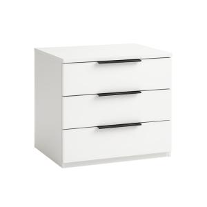 Mesita de noche de madera blanca con cajones