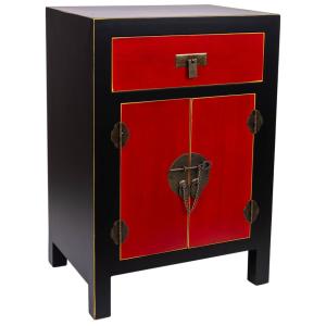 Mesita de noche de madera con 1 cajon y 2 puertas 45x34x66h…