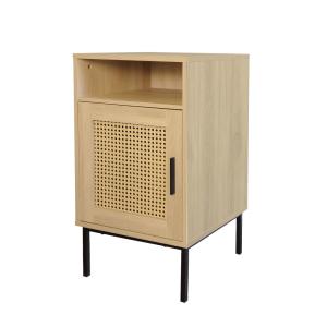 Mesita de noche de madera con caning, 69 x 40 x 40 cm, pata…