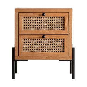 Mesita de noche de madera dm en color marrón   de 49x40x55c…