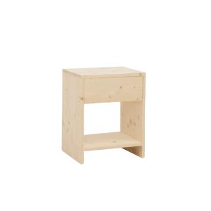 Mesita de noche de madera maciza beige 40x40cm