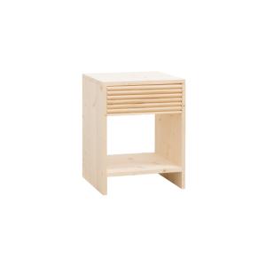 Mesita de noche de madera maciza con cajón tono beige 50x40…