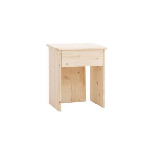 Mesita de noche de madera maciza en tono natural 50x42cm