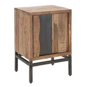 Mesita de noche de madera marrón con puerta cm 44x40x64