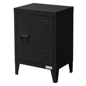 Mesita de noche de metal negro 40x30x58 cm diseño industria…