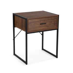 Mesita de noche en madera aglomerada marrón oscuro